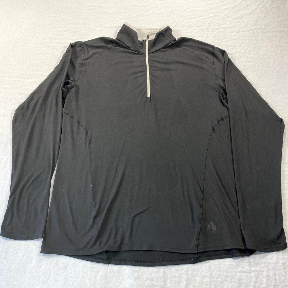 Eddie Bauer First Ascent Shirt Mens Large Black 1/4 Zip Pullover Lightweight